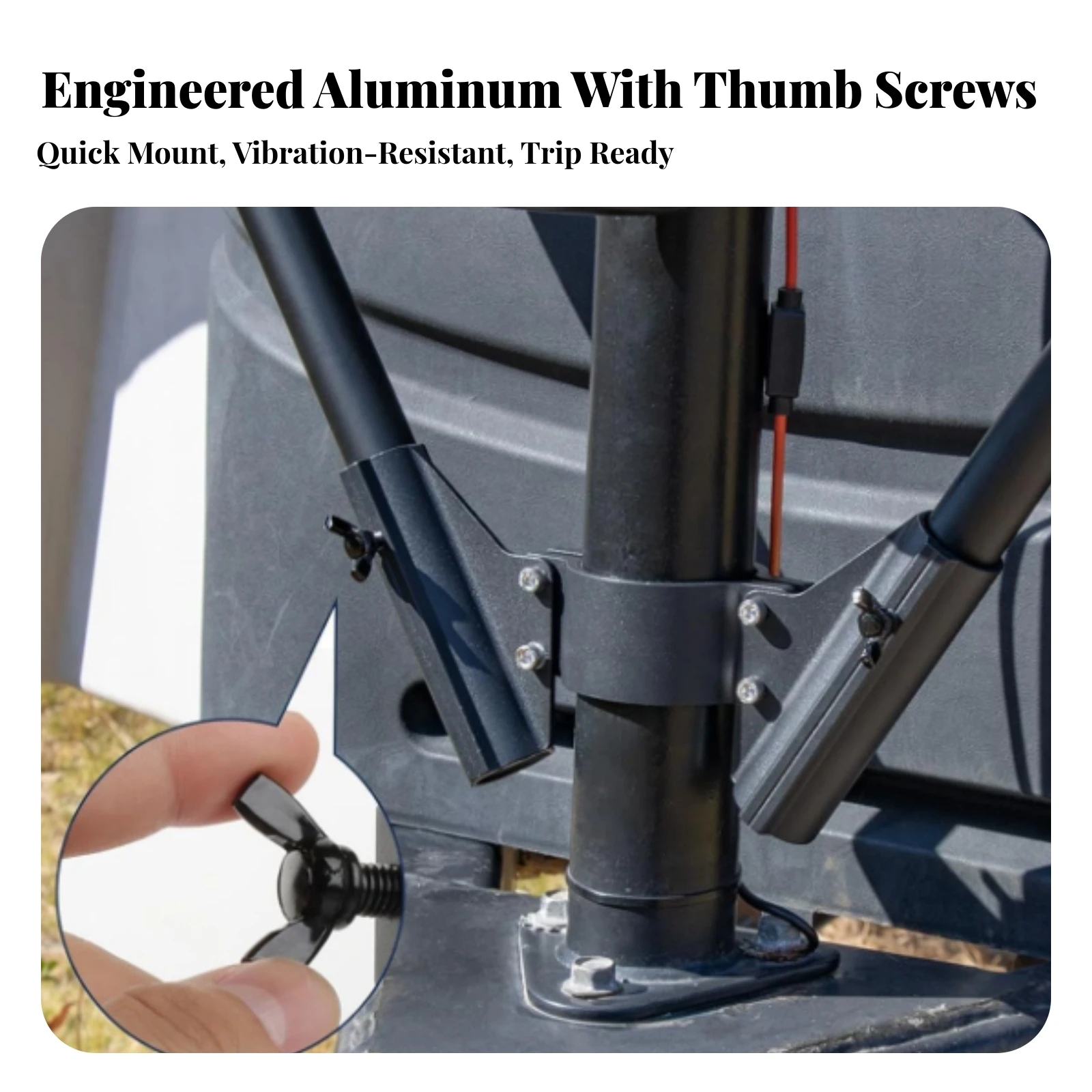 Double Flag Pole Mounting Bracket Rustproof RV Hitch Jack Flag Mount Sturdy Long-Lasting for Campsites, Tailgating