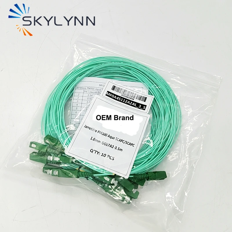 100 Pcs SC/APC-SC/APC 7 Meter Fiber OpticPatch Cord Single Mode G657A2 SX Core 1.6mm Diameter LSZH Aqua Jacket