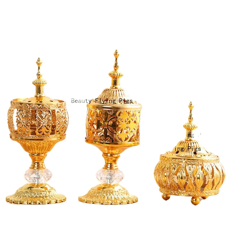 Middle Eastern Creative Iron Lace Incense Burner Craft Decoration Home Minimalist Sandalwood Incense Burner Mosquito Coil Holder