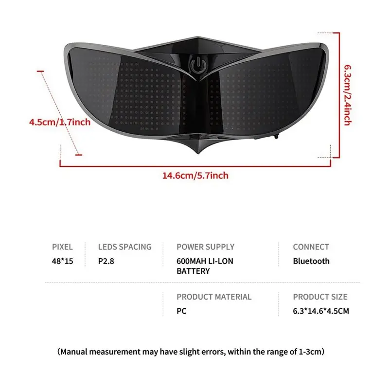 Smart LED Helmet Display Bicycle Helmet Accessories For Night Riding Cycling Safety Warning LED Screen
