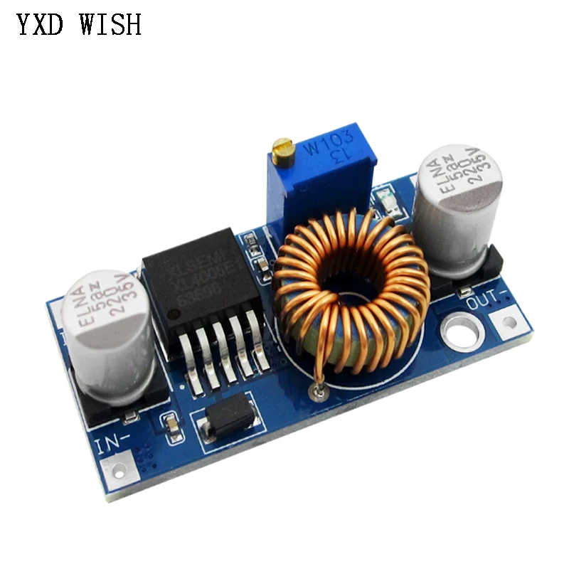 10pcs XL4005 DC-DC Step Down Power Supply Module 5A Max Adjustable Buck Converter Board LED Lithium Charger Board