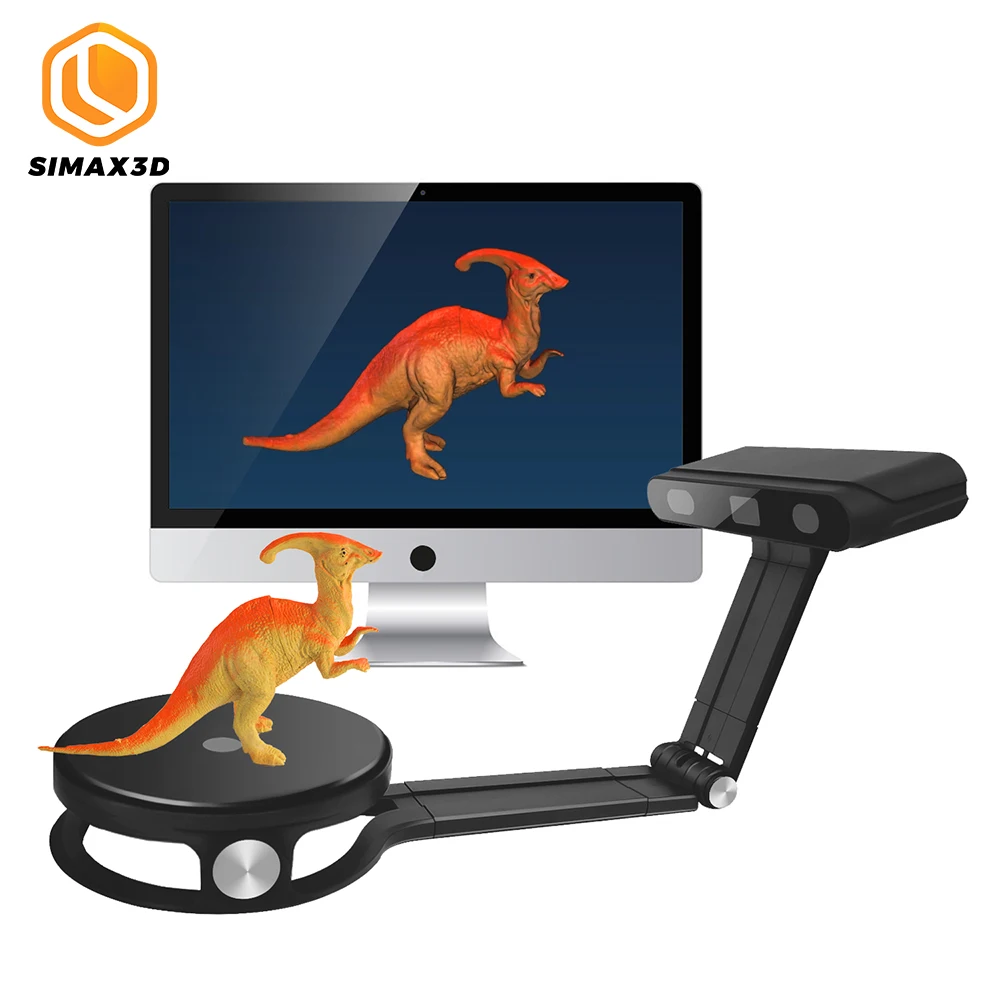 

SIMAX3D Full Color Array Block Education Desktop 3D Scanner with Turntable 0.1 mm Accuracy 6s Scan Speed Fixed/Auto Scan Mode