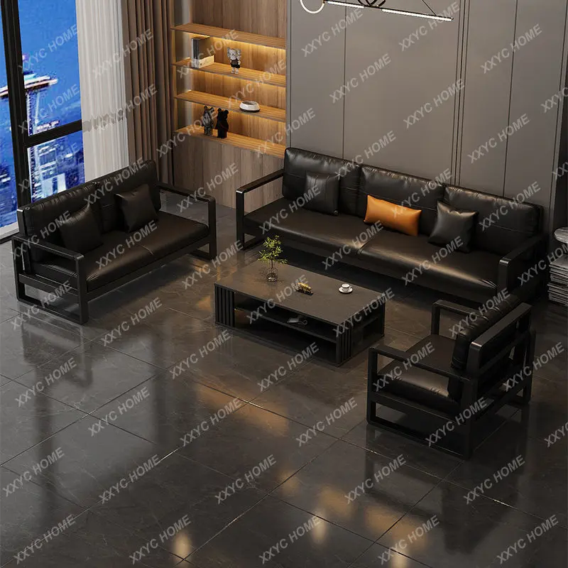 Office Sofa Business Simple Three-person Office Iron Sofa Resting Area Reception Reception Room Sofa