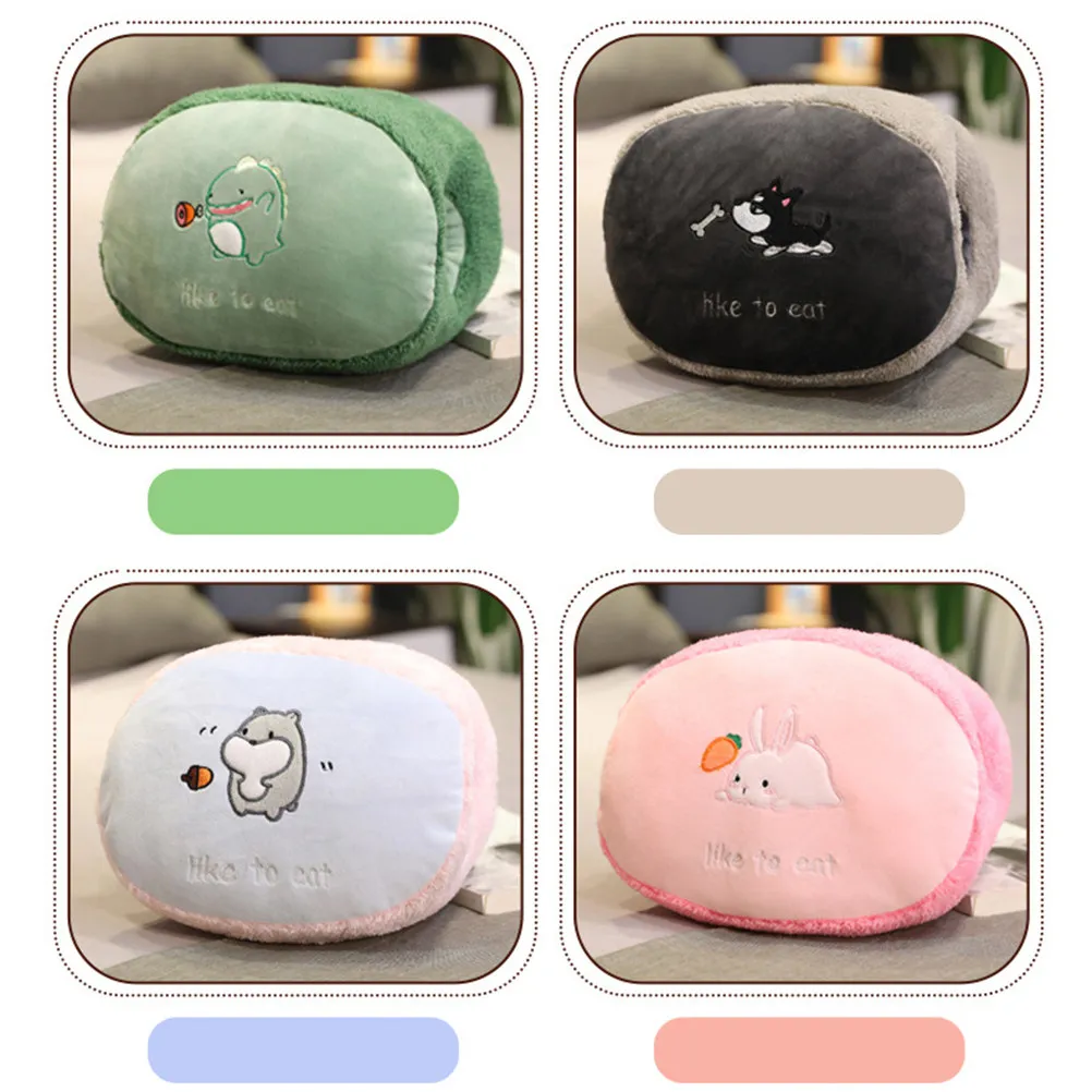 

Cartoon Hand Warmer Pillow Dinosaur Creative Chic Throw Cushion Warm Pillow for Home Office Travel Camping Children Gift