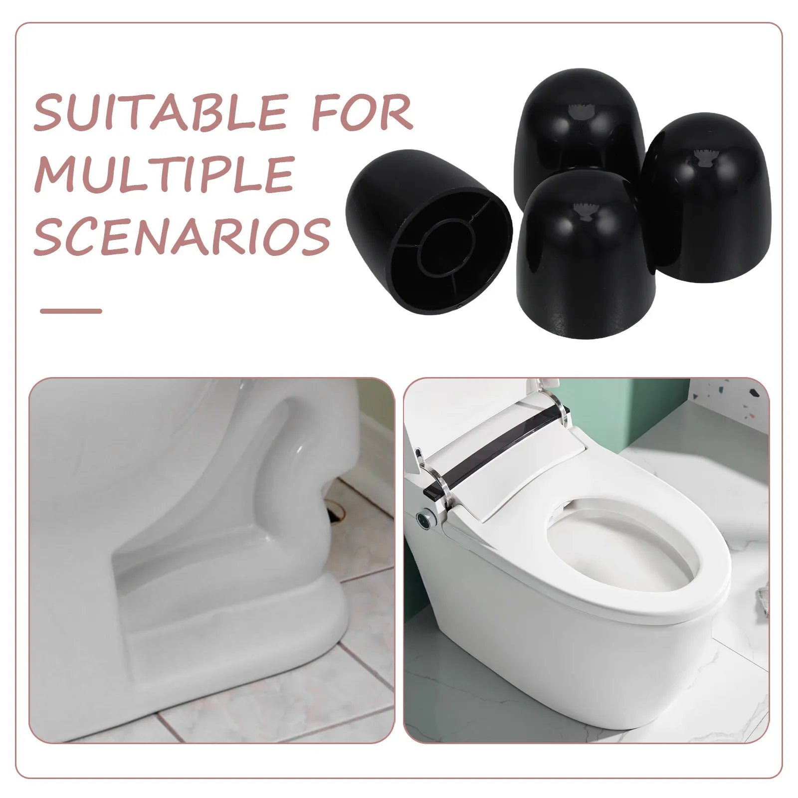 4Pcs Toilet Bowl Bolt Covers Caps Decorative Concealing Floor Fastener Covers for Bathroom Toilet Base Easy Clean Accessory