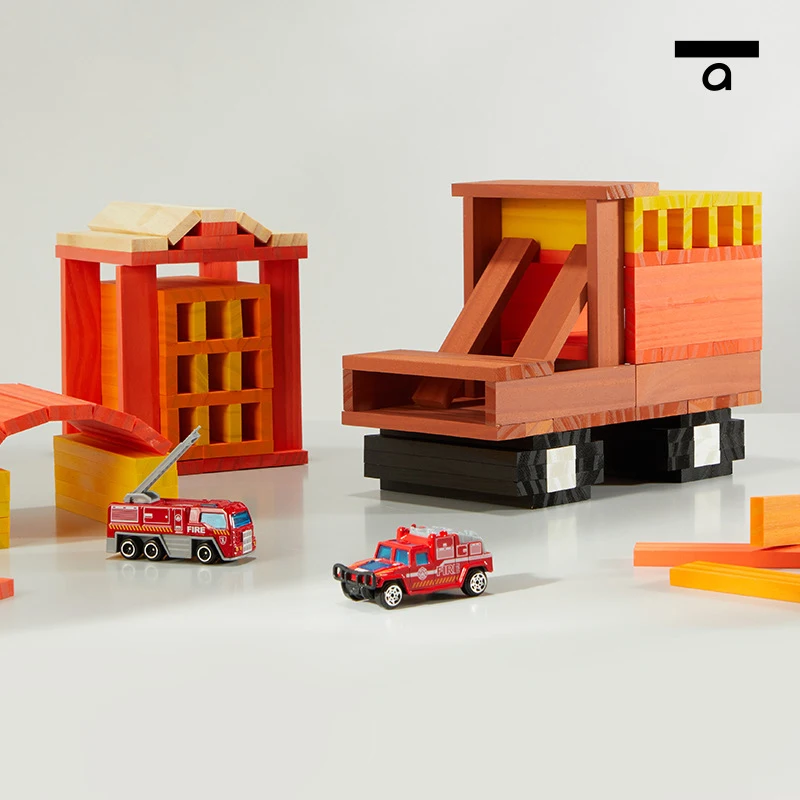 Mideer 50pcs blocs de Construction d'archimède ensemble jouet éducatif classique pour enfants blocs de Construction multicolores en bois massif de pin