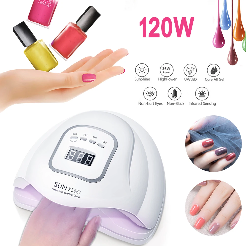 

Nail Drying Lamp 120w Manicure Gel Nail Polish Fquick Nail Art Lamp Nail Accessories Nail Led Uv Lamp 45beads Nail Supplies