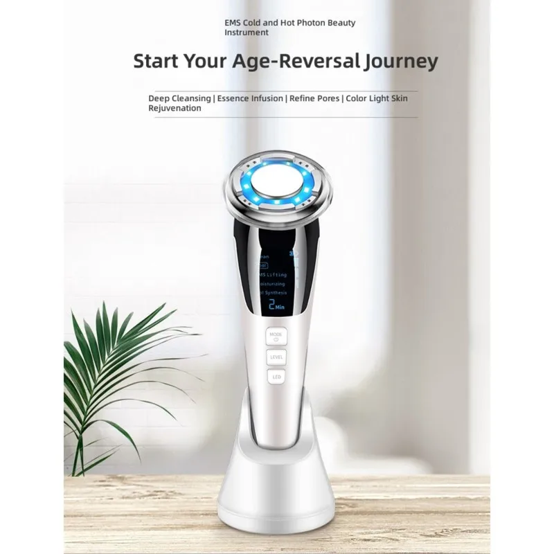 LITE-Hot-Cold Photon Therapy Facial Massager-LED Light For Skin Rejuvenation& Face Lift, Includes EMS Microcurrent
