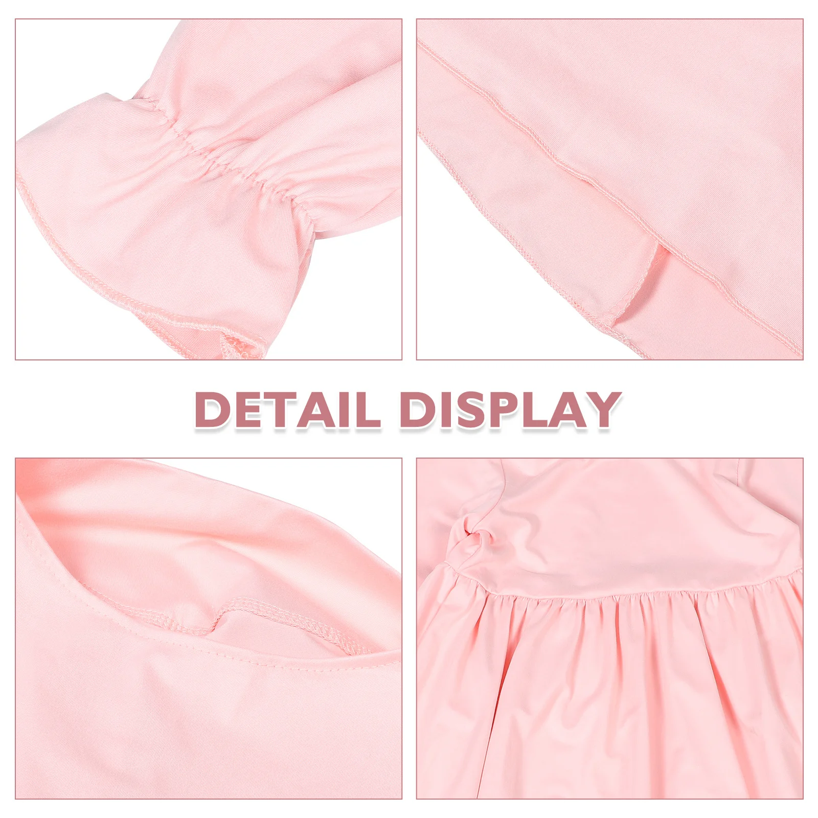 1 set 1 set vestito per bambini set 100 cm manica lunga vestito musulmano per la ragazza del bambino neonate hijab manica volant abito da preghiera bambini