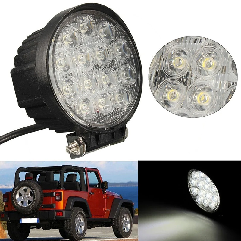 4 ''42W Led Flood Round Work Light Offroad Truck Car SUV ATV Driving Lamp