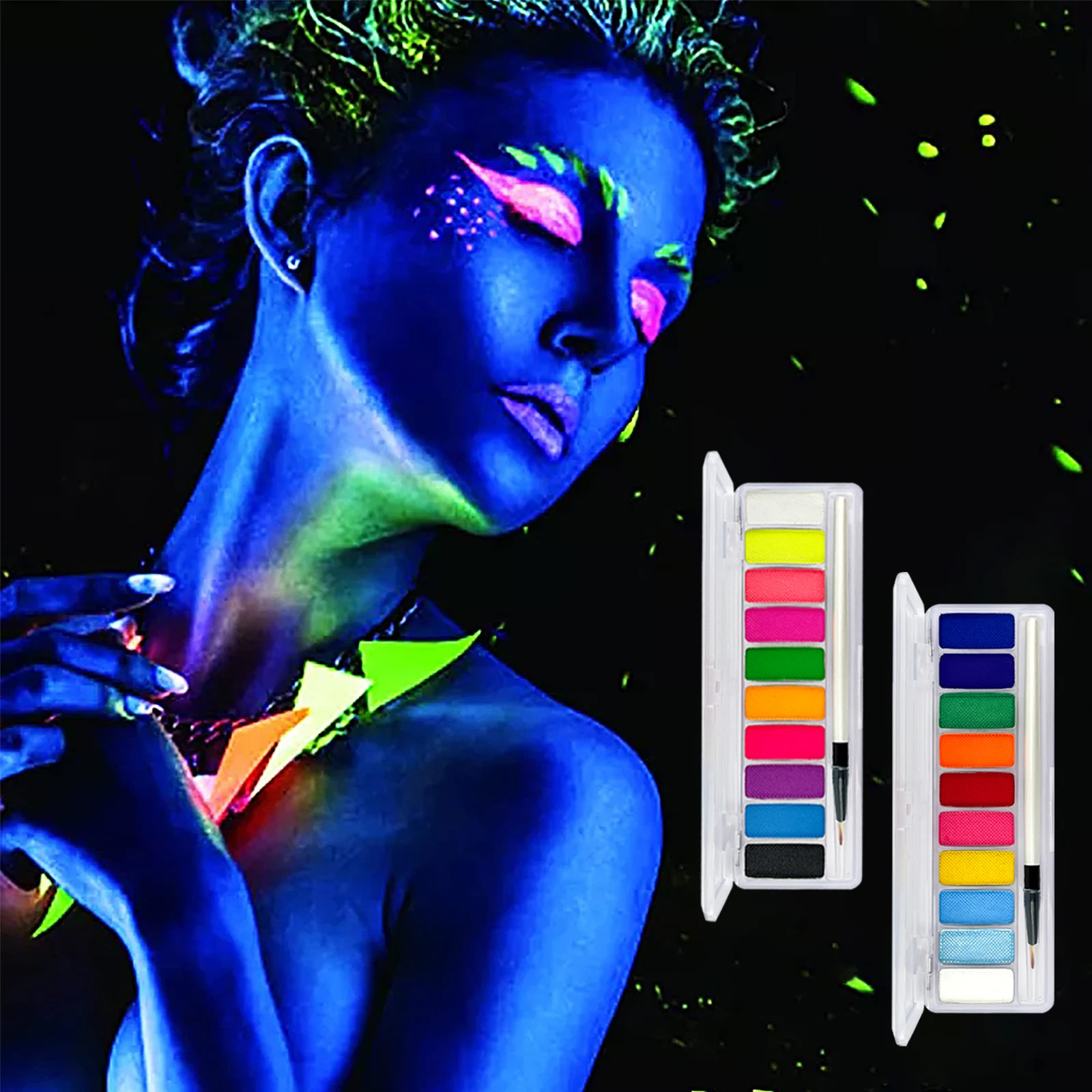 10 Colors Glow Fluorescent Neon Oil Face Body Art Paint Uv Glow Oil Painting Halloween Party Fancy Dress Beauty Makeup Cosmetics