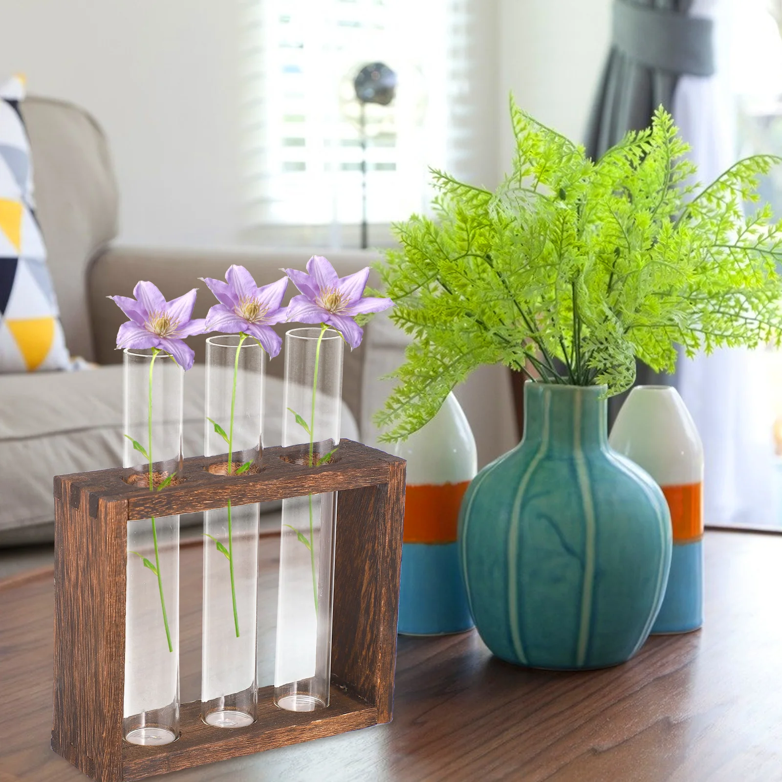 

1Set Natural Vase Unique Transparent Design Water Planting Container Indoor Adornment Home Decoration