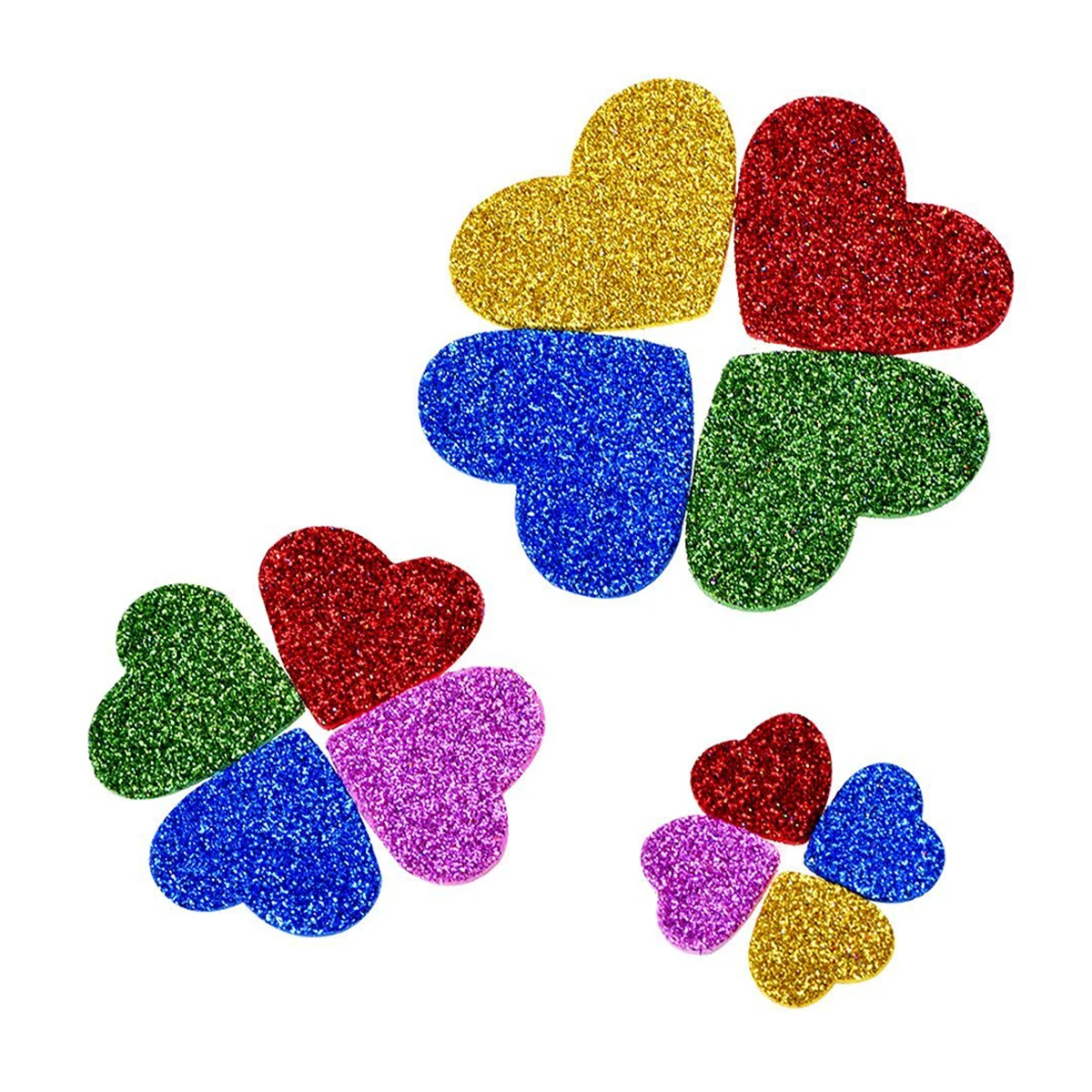 

2 Stickers Glitter Stars Decorative Self Adhesive Foam Scrapbook Greeting Cards Craft Project Classroom
