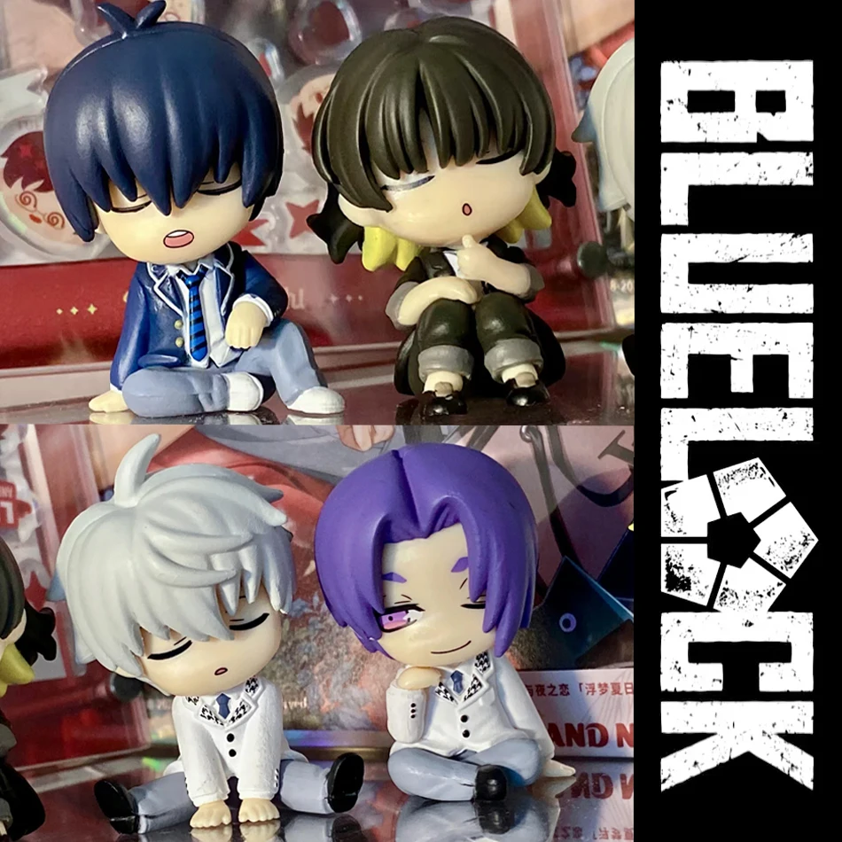 

6cm blue lock gk anime figure isagi yoichi bachira best shoulder to shoulder sleep q-version kawaii model statue boy toy present