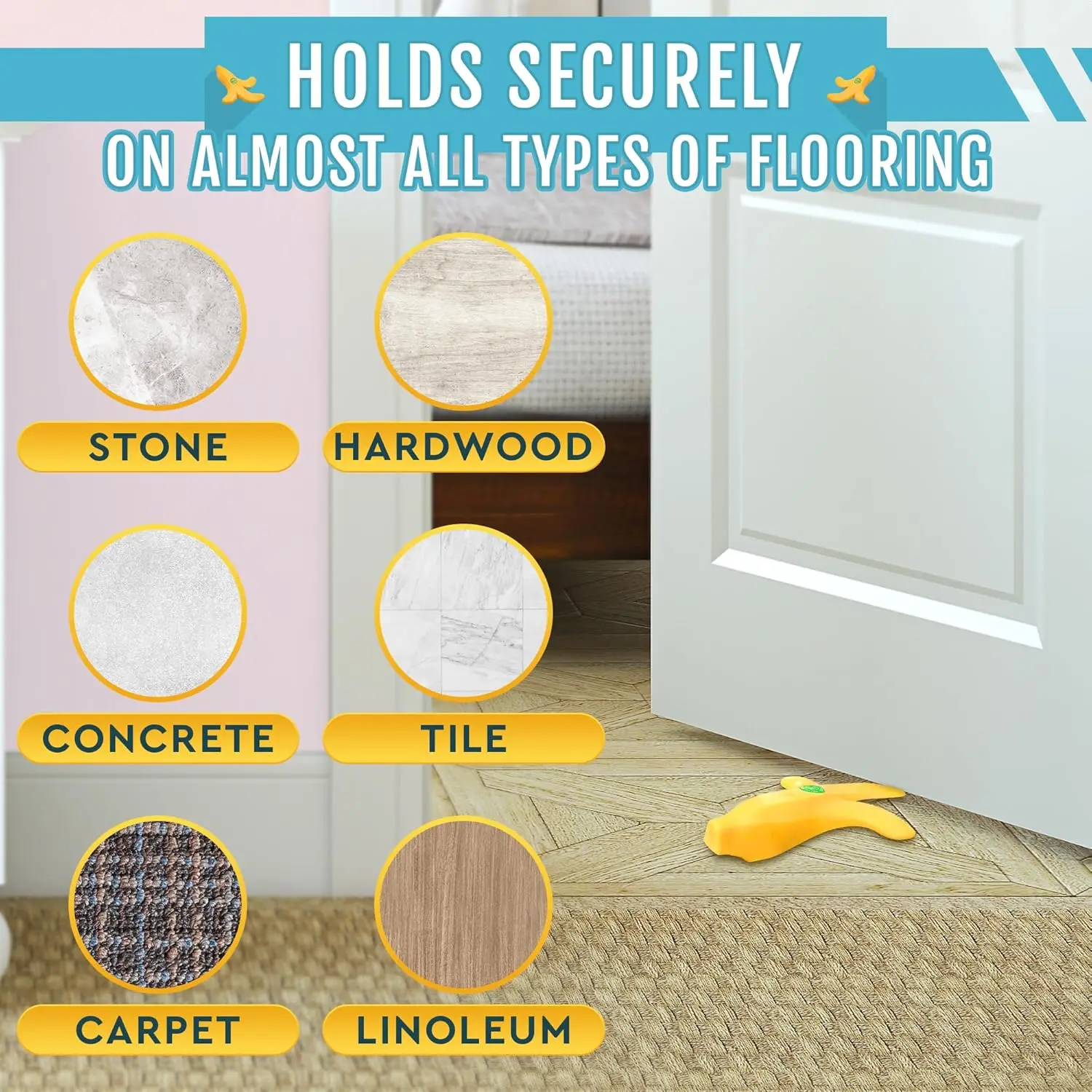 مسودة باب الموز - توقف باب لطيف على شكل فاكهة مبتكرة - سدادات باب الموز المطاطية لأسفل سدادات الباب #5