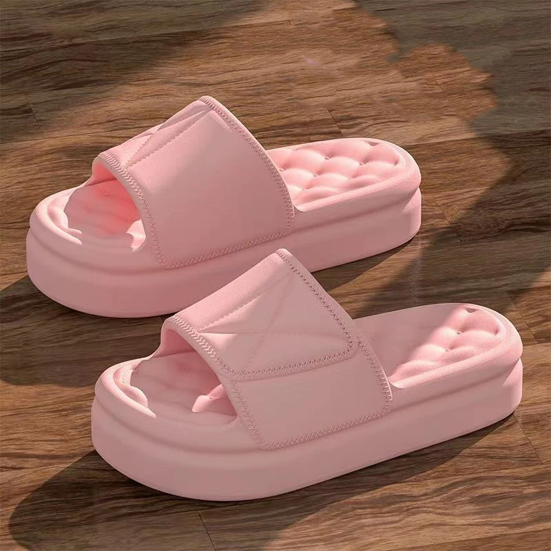 New female summer couple indoor home non-slip summer thick soled home bath slippers woman