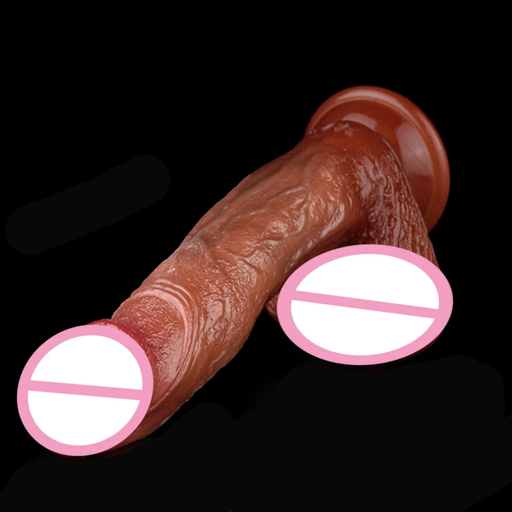 FAAK Silicone Realistic Dildo Strapon Real Penis Dick Strong Sucker Women Female Masturbator Sex Toy For Beginners Anal Plug