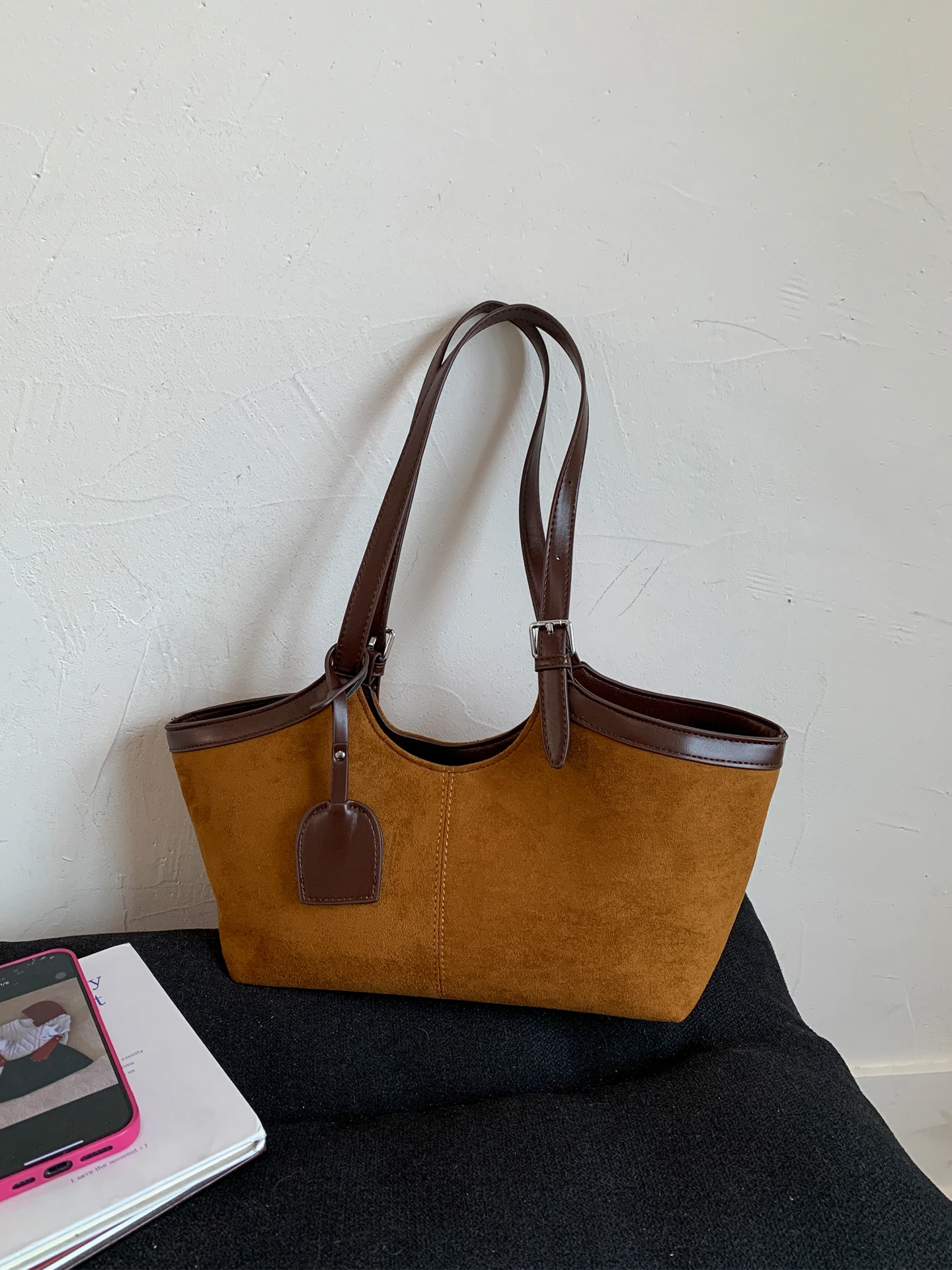 

Faux Suede Women's Bags Trend 2025 Brown Vintage Versatile Outing One Shoulder Bags Autumn New Solid Color High End Underarm Bag