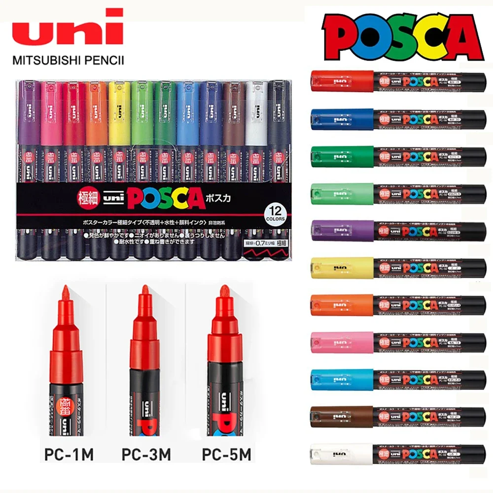 

Набор маркировочных ручек UNI POSCA PC-1M/3M/5M POP плакат граффити живопись водостойкие и не выцветающие японские канцелярские товары товары для рукоделия