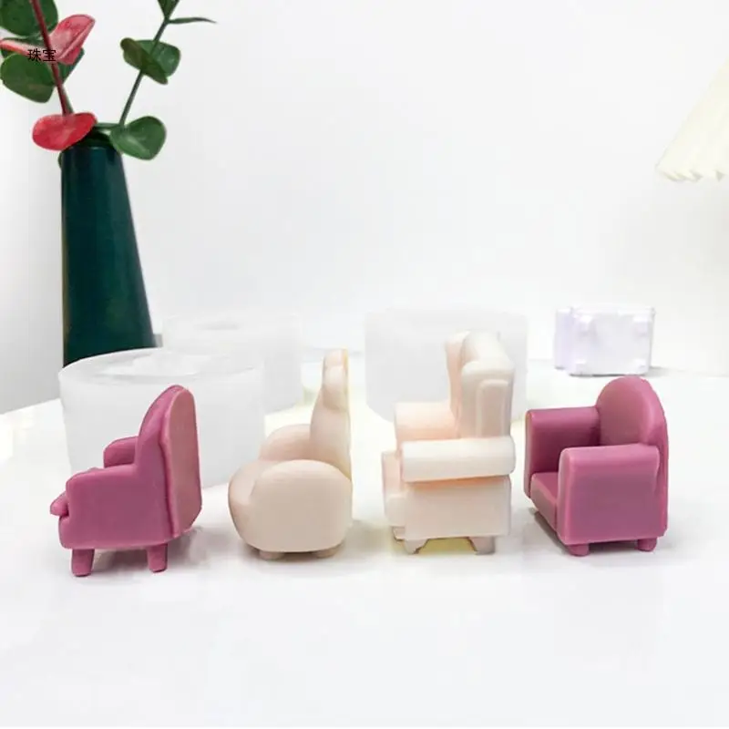 X5QE 3D Small Sofa for Seat Silicone Mold Resin Crafts Mold for DIY Craft Jewelry Too