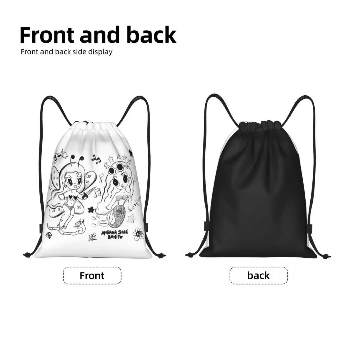 Custom Sirena Karol G Music Drawstring Bags Men Women Lightweight Reggae Ainger Sports Gym Storage Backpack