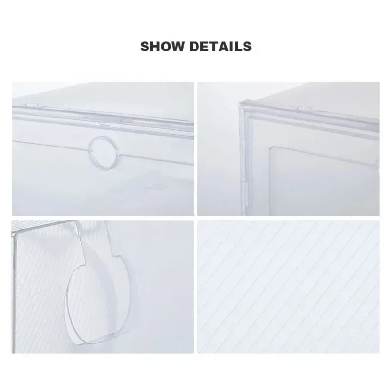 6pcs/Set Organizer Shoebox Thickened Drawer Case Stackable Box Shoe Plastic Shoe Boxes Fold Transparent Plastic Shoes Case