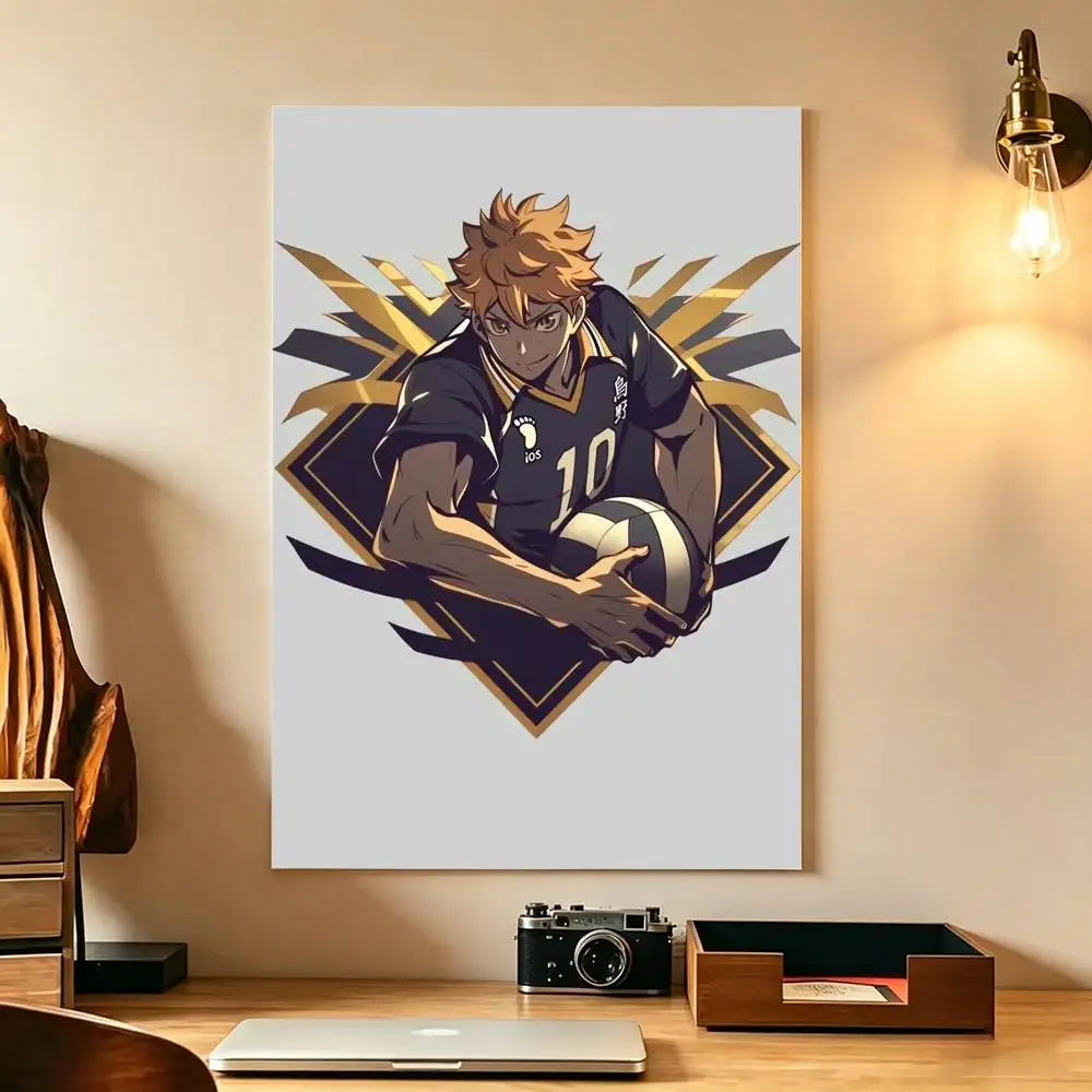 Anime H-Haikyuu Shoyo Hinata Poster Waterproof Wall Art Sticker For Bar Living Room Vintage Decor High Quality Print Gift