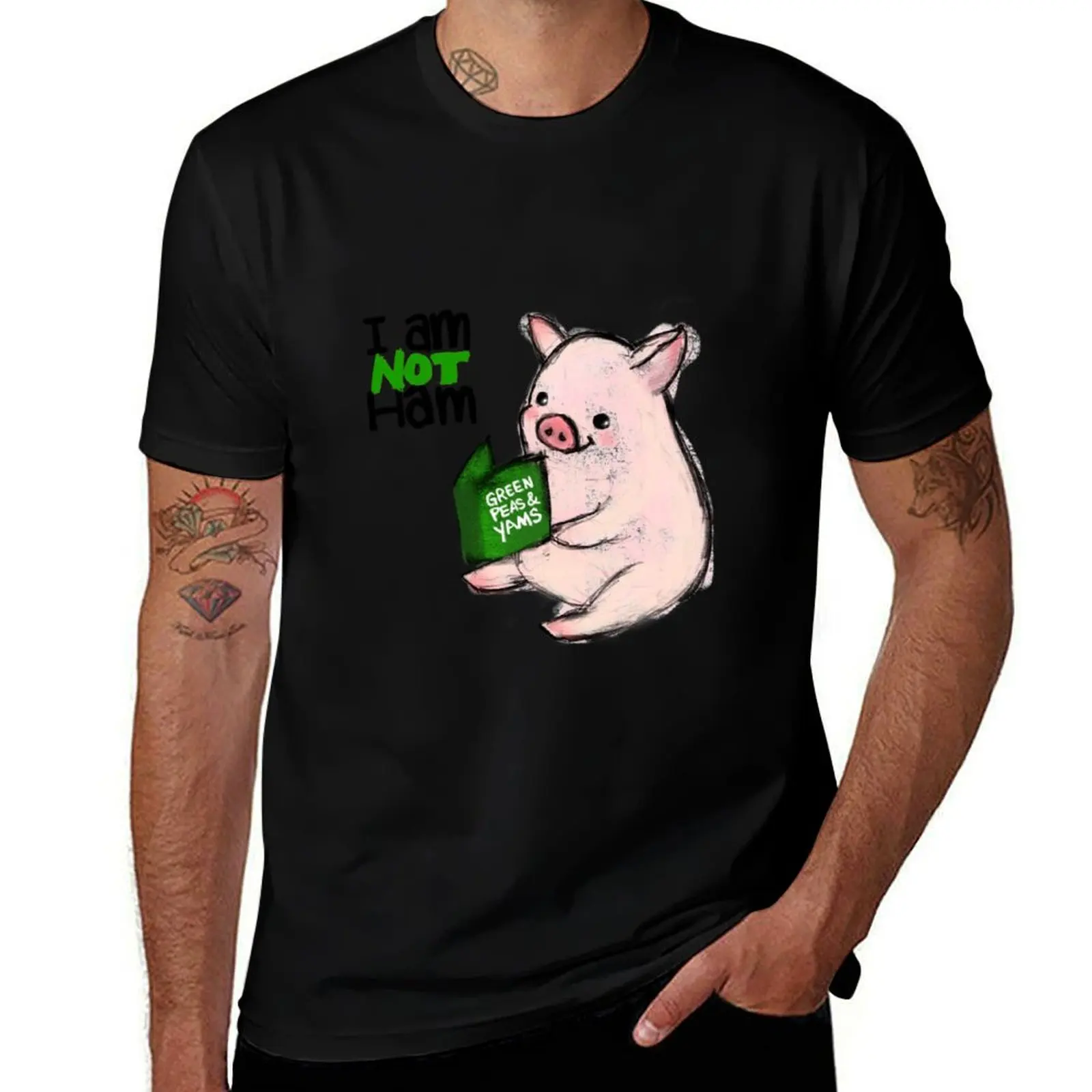 

I Am Not Ham! Piglet T-Shirt man t shirt cotton t shirts for man slim fit funny t shirts dark humor T-Shirt