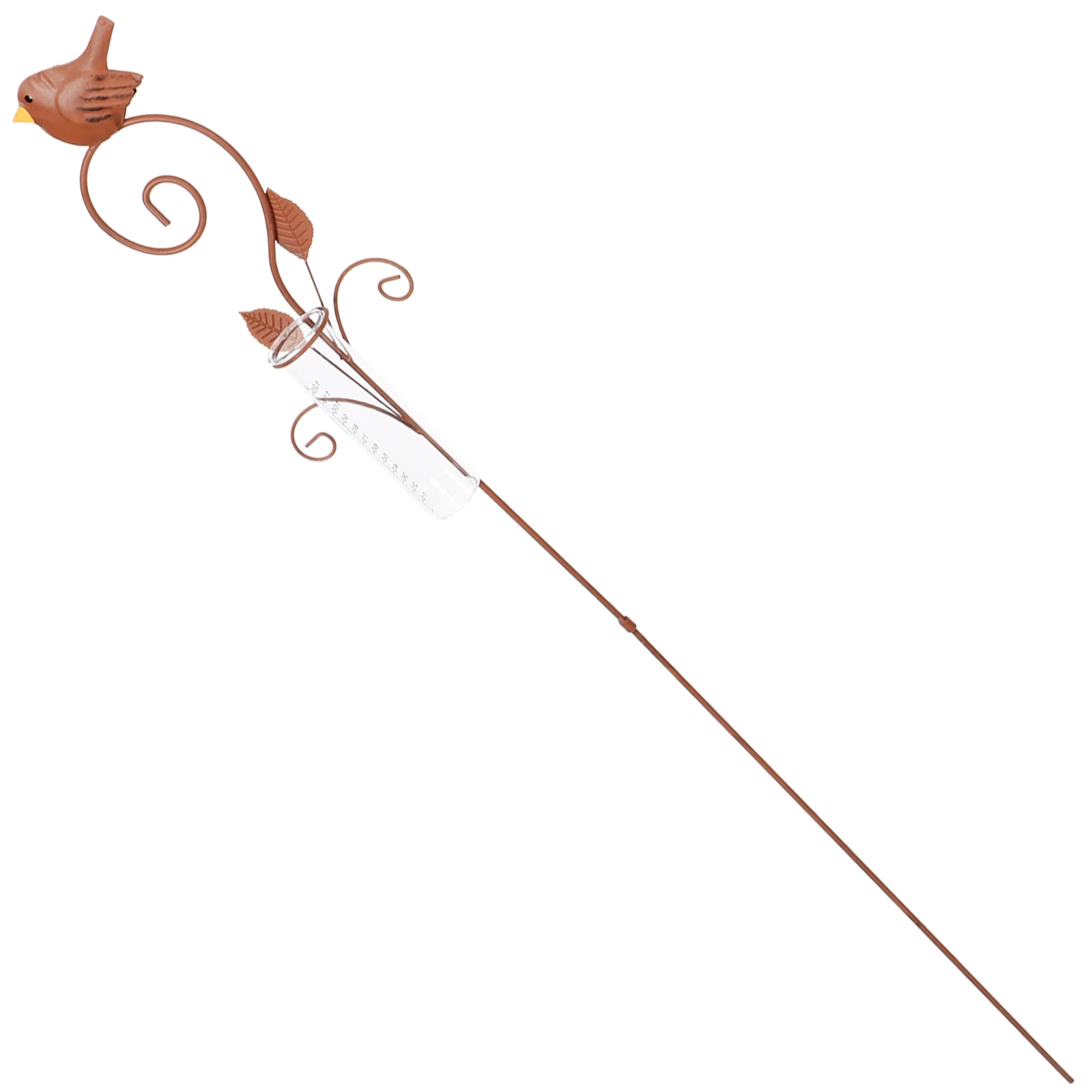 

Rustic Bird Flower Stake Rain Gauge Garden Lawn Precision Measuring Instrument Iron Vintage Flower Insert Water Meter Home
