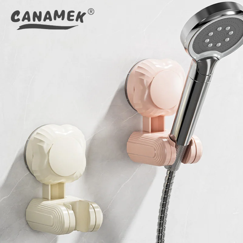 

Shower Head Holder Wall Mount Vacuum Suction Bathroom Shower Head Holder Movable Adjustable Shower Grip Mount No Punching