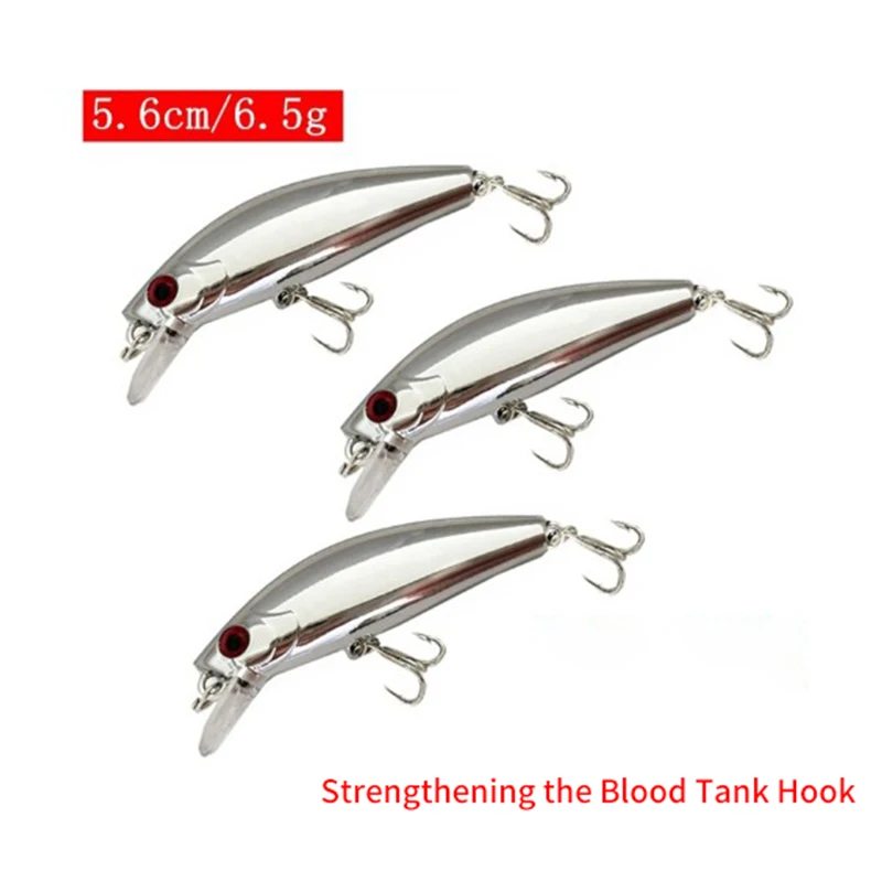 Luya Bait Electroplated Silver 5.6cm 6.5g Sequin Seawater Spanish Mackerel And Bass Fake Bait Fishing Lure