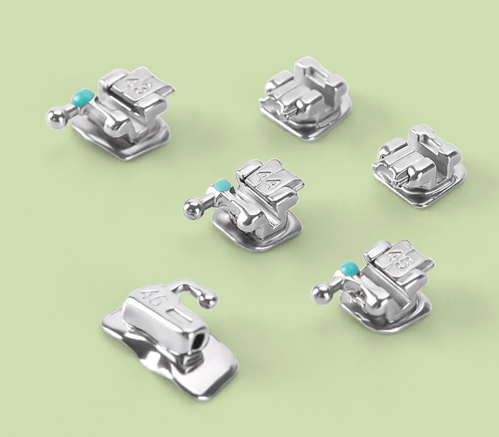 10 Packungen Azdent Metall-Kieferorthopädie-Selbstligierende Brackets mit Bukkalröhrchen Mini Roth/MBT 0,022 Haken 345 Ortho-Materialien – Detail 12