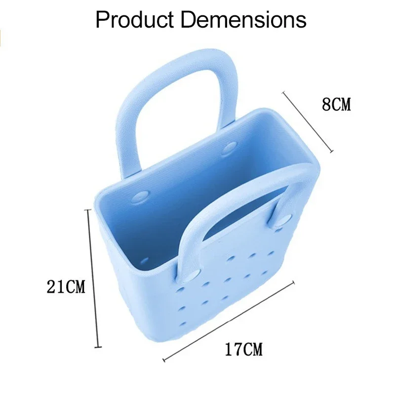 حقيبة يد صغيرة من مادة EVA، حقيبة يد صغيرة مقاومة للماء والرمل، حقيبة عصرية خفيفة الوزن للشاطئ وحمام السباحة وصالة الألعاب الرياضية والسفر وسهلة التنظيف