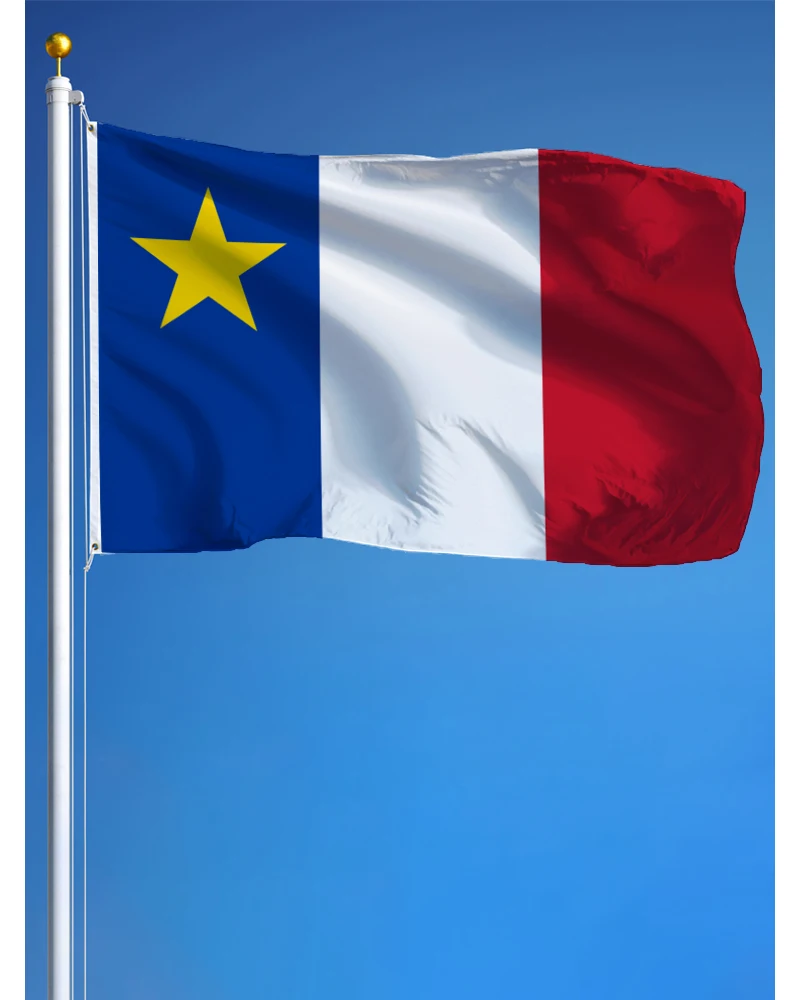 Acadia Nautical Flag Large 3x5 Ft Outdoor/Indoor Polyester-Brass Grommets Display Canadian Acadian Flags 3 x 5 Banner Canada