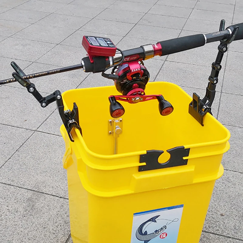 2 قطعة الصيد رود بقية رؤساء 360 درجة الدورية عدم الانزلاق مضيئة قوس جسر طوف الصيد قضيب رف عززت حامل القطب #4