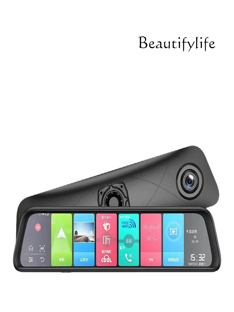 4G random access memory AR navigation special car rearview mirror driving recorder dual lens