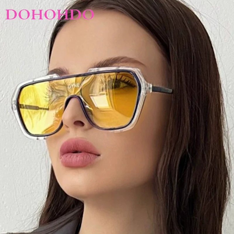 

DOHOHDO Oversized Integrated Sunglasses Women Personality Simple Eyewear Women Fashion Retro Glasses Women Gafas De Sol Mujer