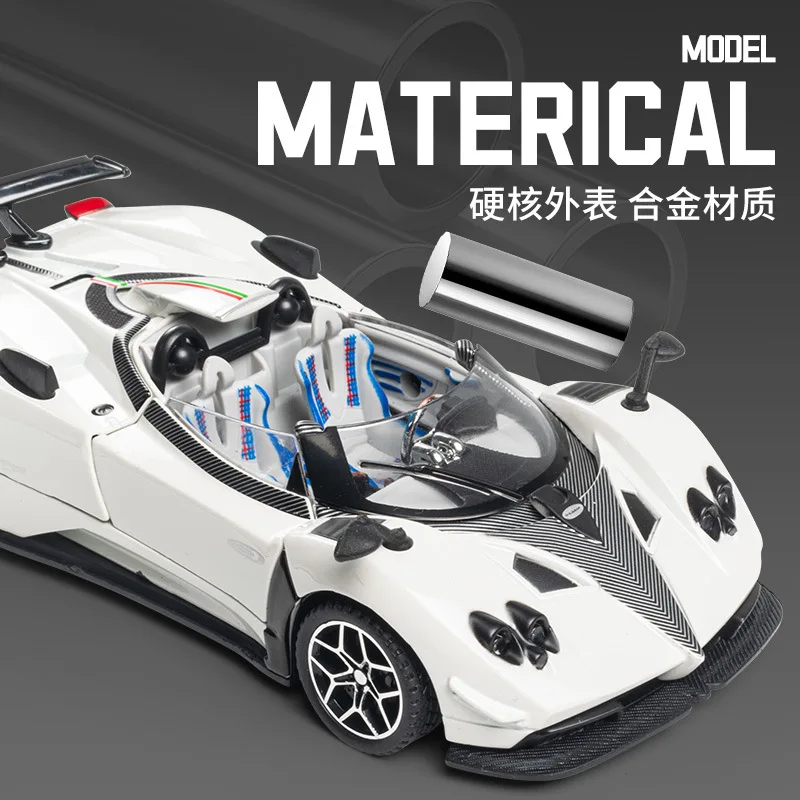 1:32 Zonda R Supercar Modello di auto in lega Suono e luce Tirare indietro Giocattolo da collezione per bambini Regalo di compleanno