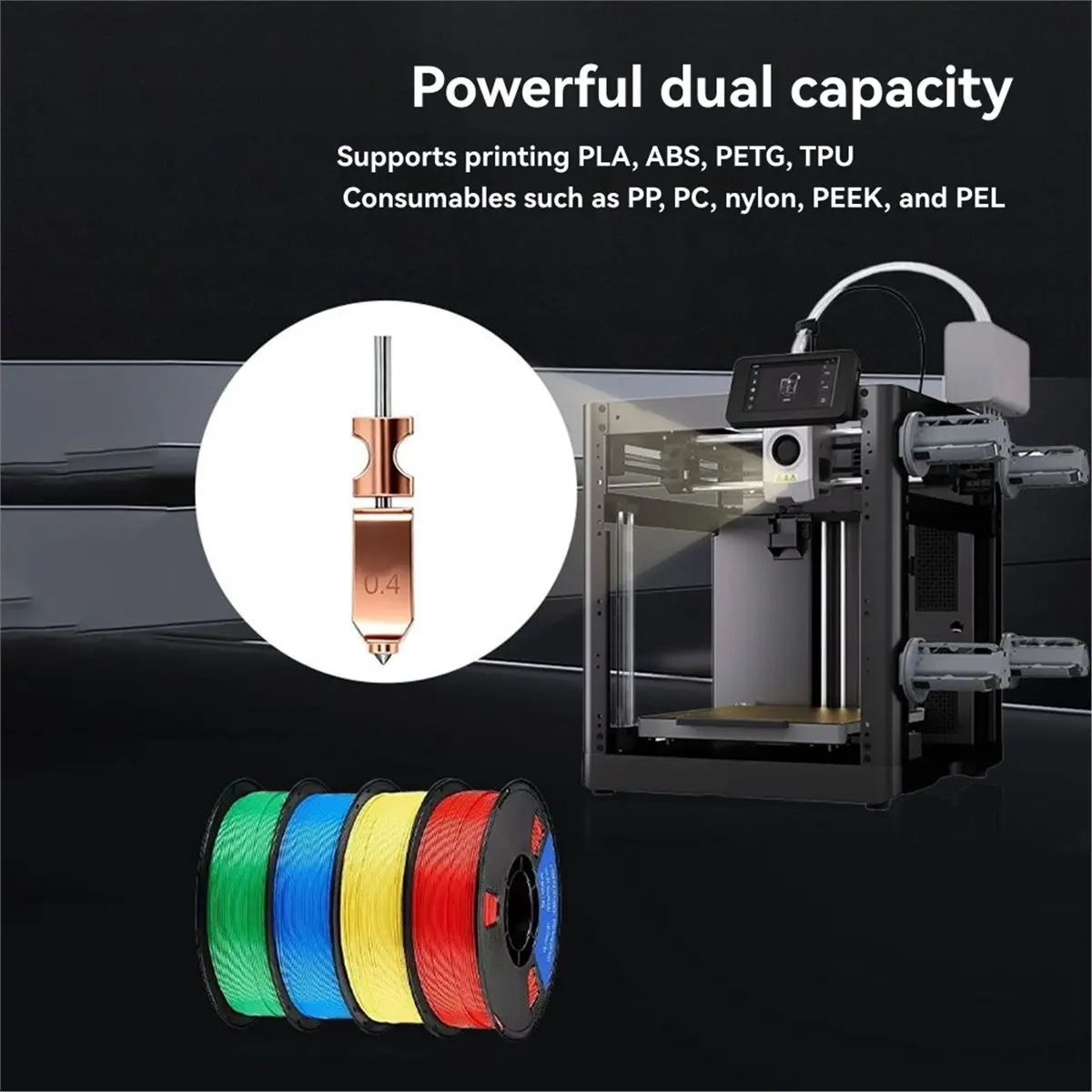 BOFF For Flashforge AD5X Hotend Nozzle Upgraded Hardened Steel Hotend Integrated Nozzle 3D Printer Accessories 0.8mm