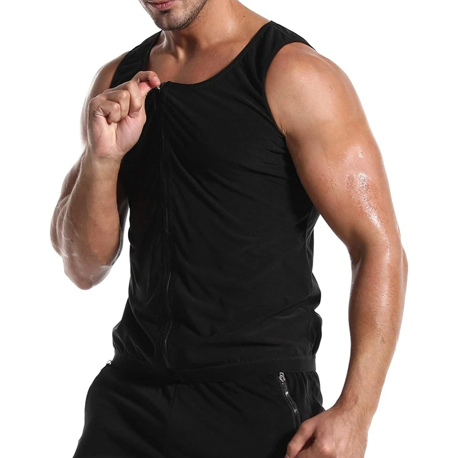 

1pcs Sauna Sweat Suits Vest Waist Trainer for Men Compression Workout Shapewear Excersize Gym Clothes Working Out