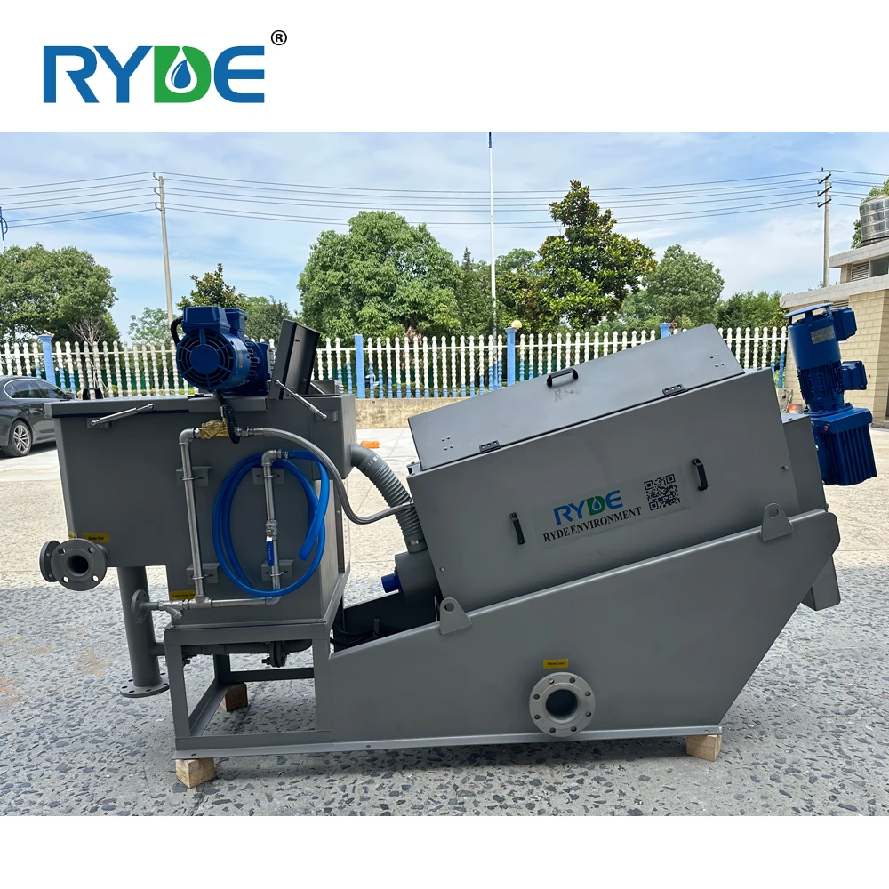 RYDE RDL201 Automatic Multi Disc Screw Press Sludge Dewatering Machine Motor Gearbox 1 Year For Industrial Wastewater Treatment