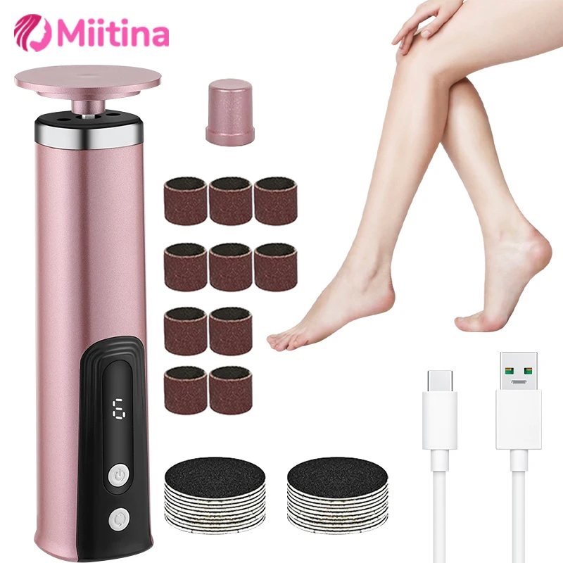

2 in 1 Wireless Electric Foot Callus Remover Machine Pedicure Tool Dead Skin And Cuticle Removal Replacement Sand Rechargeable