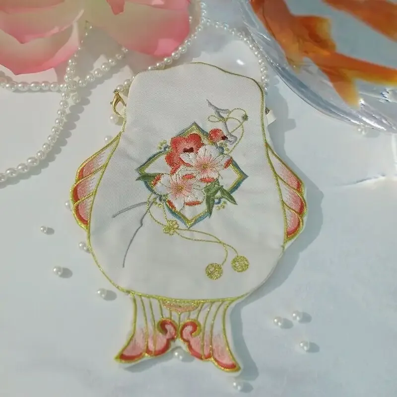 Hanfu Handbag Women Chinese Style Double-sided Embroidery Handbag Bag Ethnic Hanfu Accessories Carrying Small Cross-body Bag