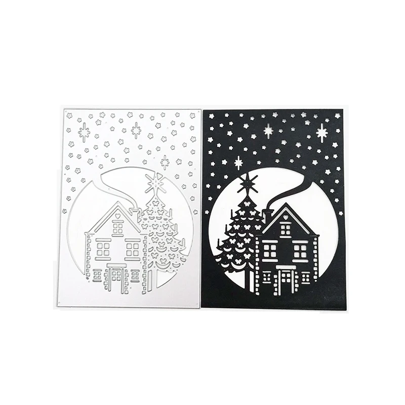 

Christmas Tree House Stars Metal Cutting Dies for DIY Scrapbooking and Card Making Decor Embossing Craft Die Cut