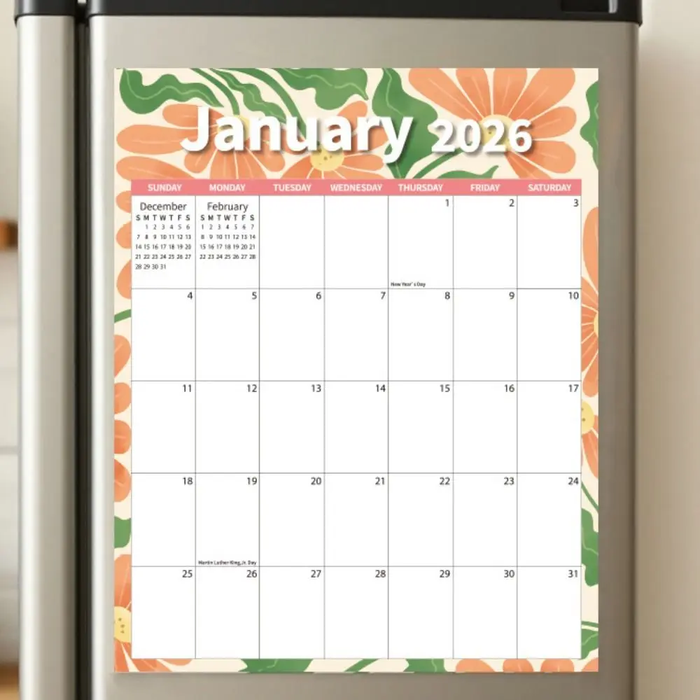 

Creative English Magnetic Calendar Notes Thick Paper 12 Month Calendar INS Agenda Organizer Monthly Planner Calendar Home Use