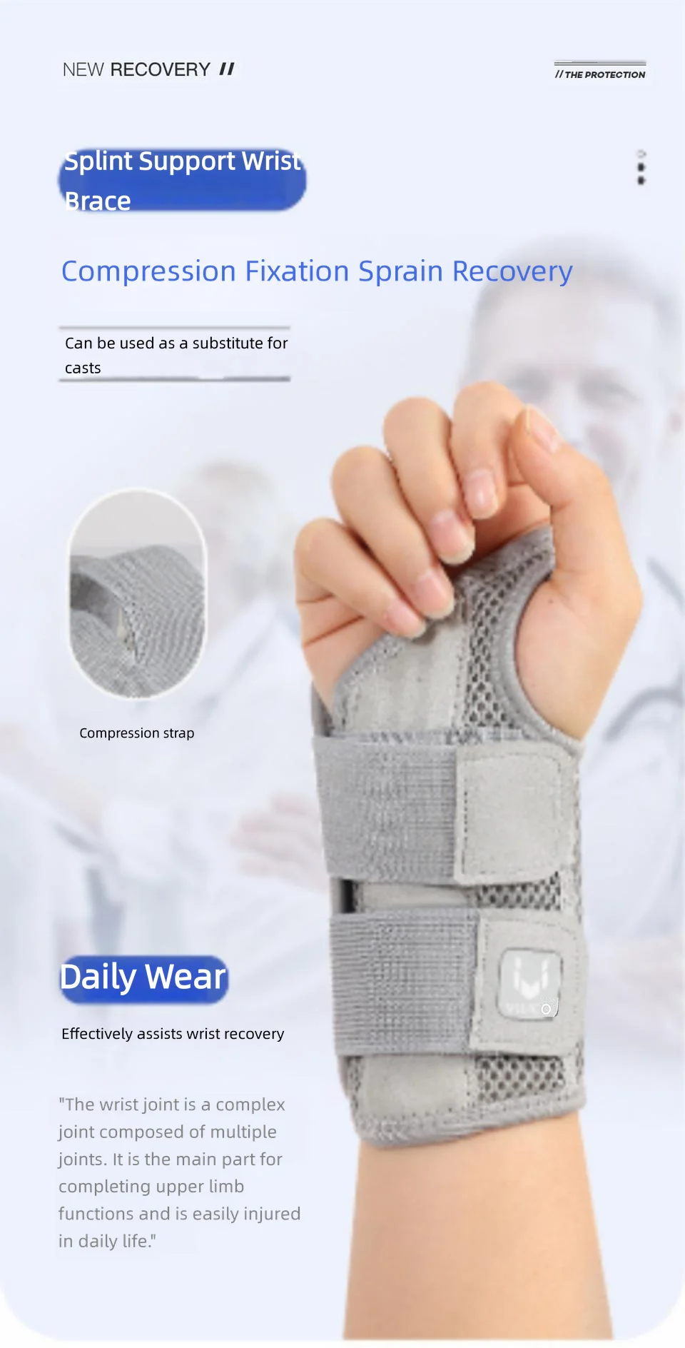 1/2 Finger Joint Pain Tendon Sheath Adjustable Dual Strap Wrist Guard with Thin Design Thumb Strain Protection Strap Wrist Guar