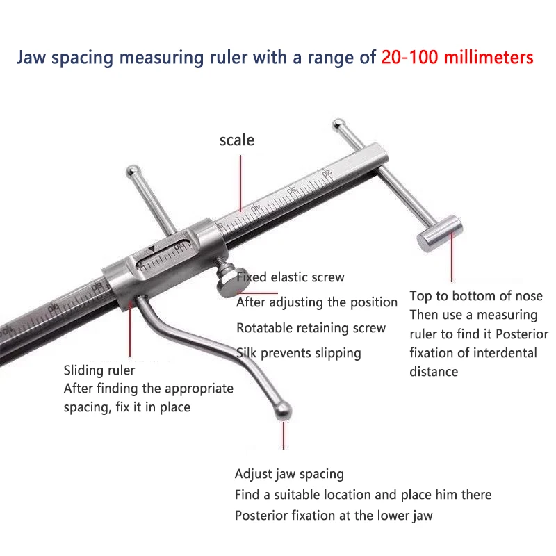 Measuring Caliper Measuring Vertical Distance Embedding Dental Crown Digital Vernier Bone Ridge Thickness Oral Implant Ruler