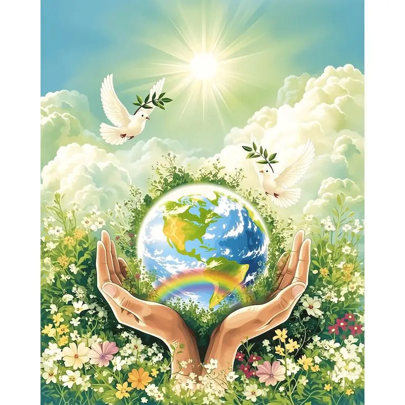 

GATYZTORY Earth Paint By Numbers Wall Art Picture Markers By Numbers Scenery Classic Kits Painting With Numbers