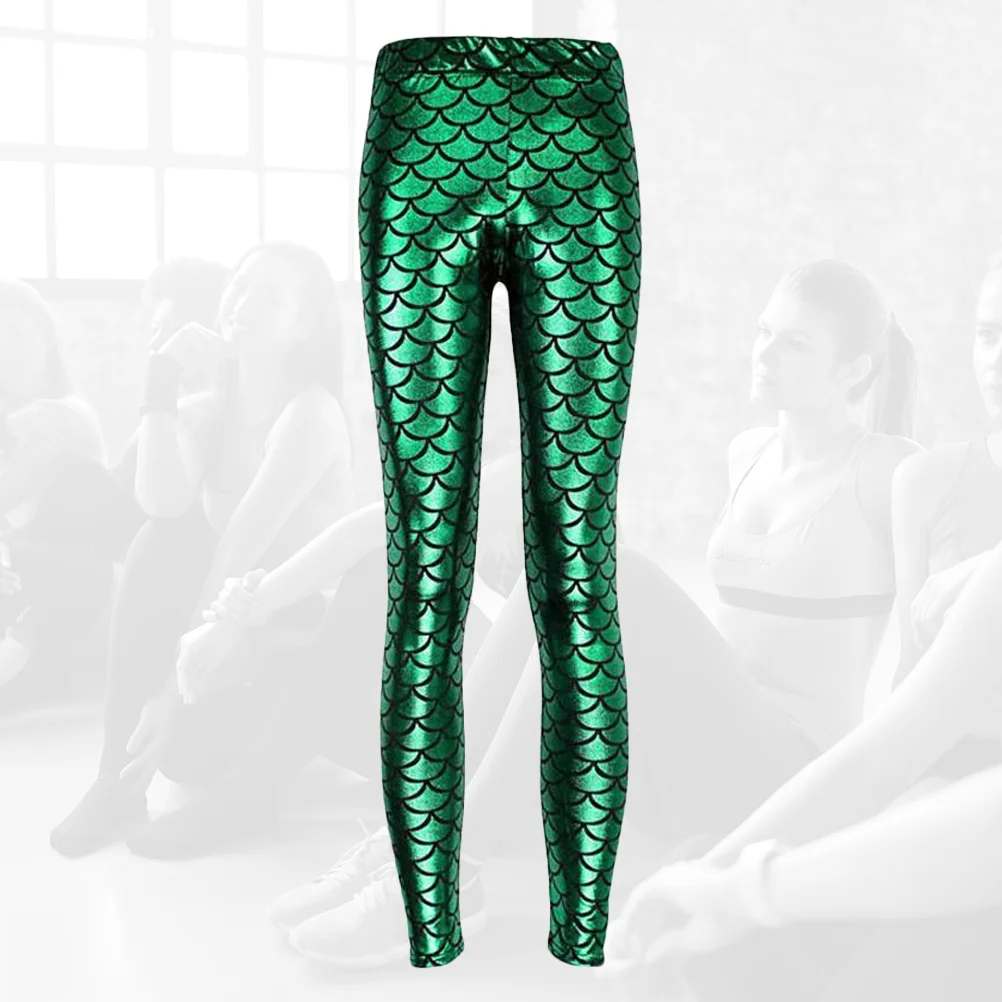 Mallas elegantes para escenario, pantalones delgados, verde oscuro, 1 unidad