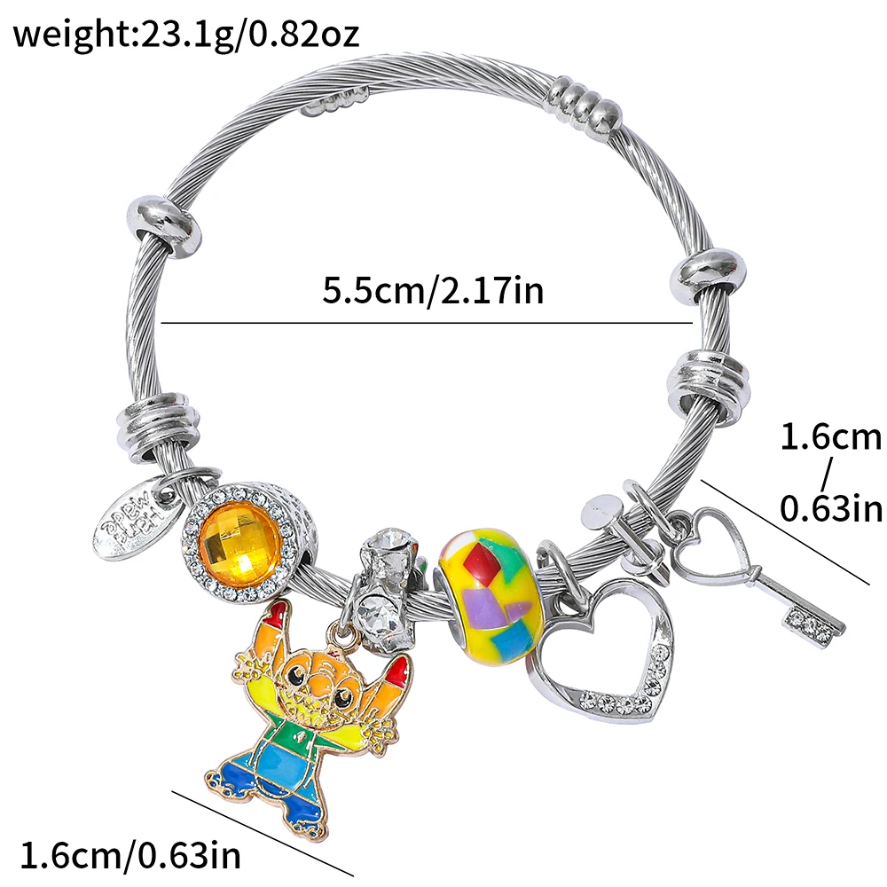 ديزني ليلو وستيتش سحر سوار لطيف أنيمي الشكل قلادة الإسورة متعة هدية عيد ميلاد لمحبي ﻿